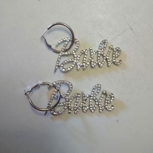 COPY - Silver Drop Rhinestone Barbie Earrings!!